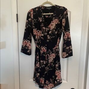 Brixon Ivy Navy and Pink Floral 3/4 Sleeve Dress - Large